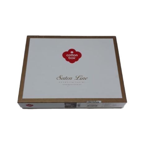Lenjerie de pat din bumbac satinat mov-alb Aliye Purple de la Cotton Box