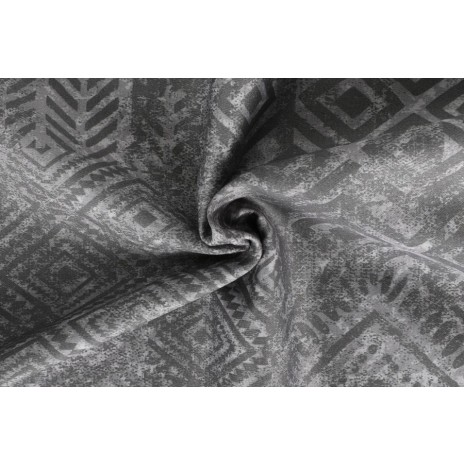 Lenjerie de pat Amentes cu model geometric în nuanțe de gri, bej și alb, bumbac satinat de lux, marca CottonBox.