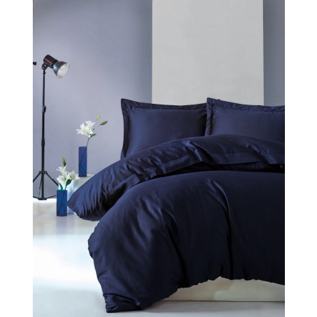 Lenjerie de pat premium satin de lux, Cotton Box, Elegant - Dark Blue