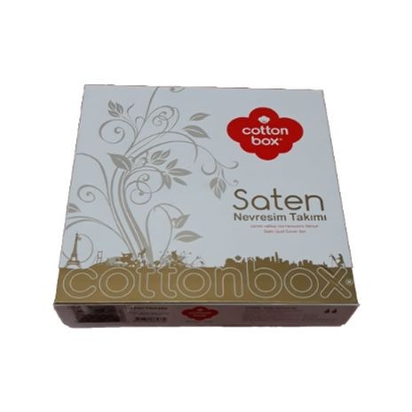 Lenjerie de pat din bumbac satinat albastru-maro Gonul de la Cotton Box