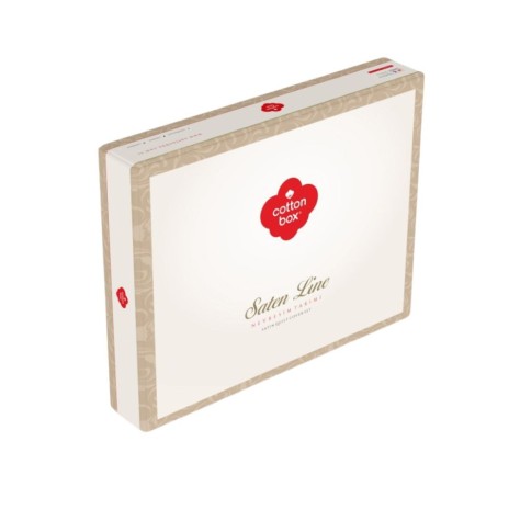 Lenjerie de pat premium satin de lux, Cotton Box, Lucida Bej