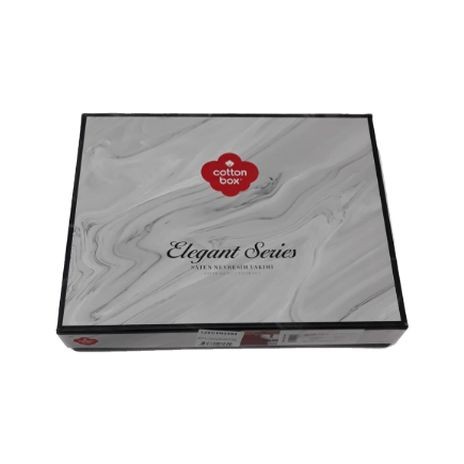 Lenjerie de pat premium satin de lux, Cotton Box, Stripe - White