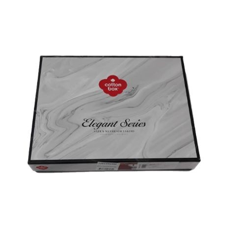 Lenjerie de pat din bumbac satinat CottonBox cu model dungi albe discrete