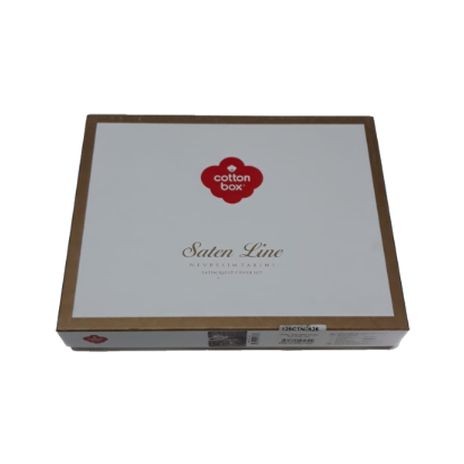 Lenjerie de pat premium satin de lux cu nasturi, Cotton Box, Roșu/ Negru