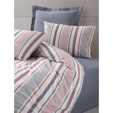 Lenjerie de pat ranforce policoton Forta Naturii, Duo dark blue