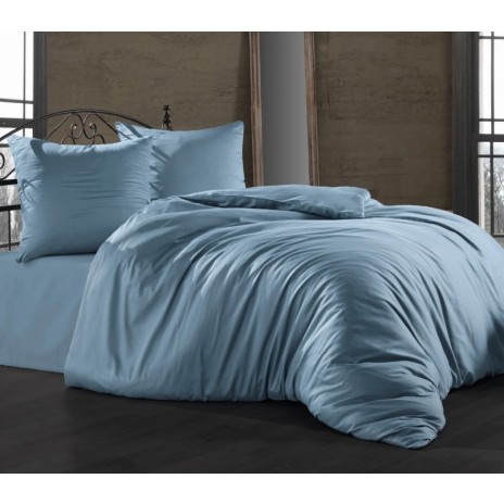 Lenjerie de pat dublu din satin aqua, model Bahar