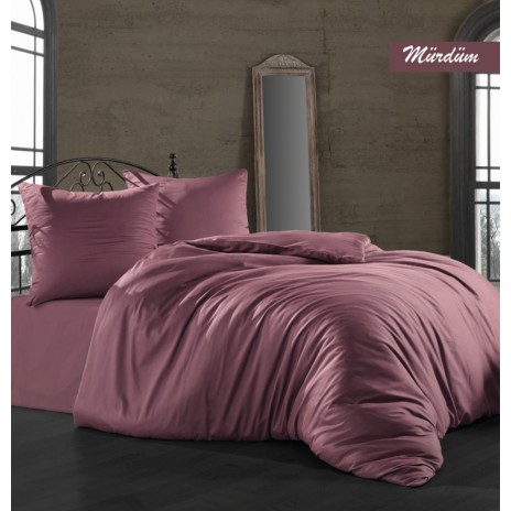 Lenjerie de pat satin de lux cu 2 cearceafuri pilota, 7 piese, Class Home Collection, Murdum