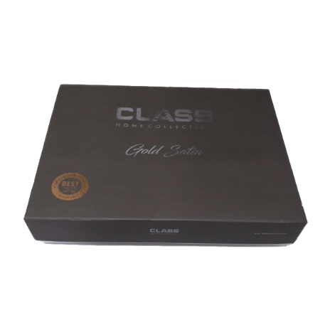 Lenjerie de pat satin de lux cu 2 cearceafuri pilota, 7 piese, Class Home Collection, Antrasit