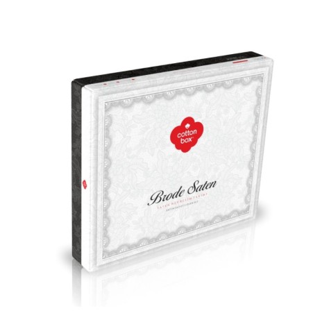Lenjerie de pat Cotton Box Gloria Gold cu broderie negru și auriu, bumbac satinat, 6 piese