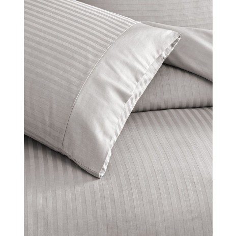 lenjerie pat bumbac satinat TAC Stripe gri deschis dungi fine eleganta hoteliera