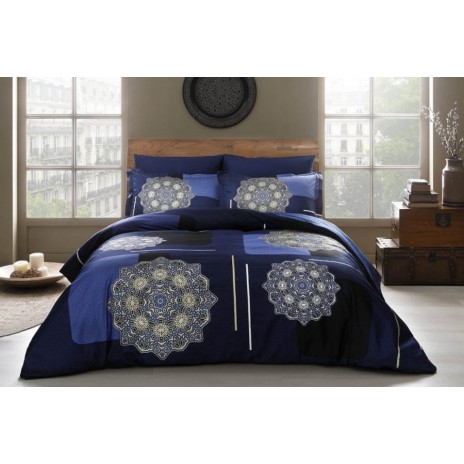 Lenjerie de pat TAC satin de lux, Milla Lacivert