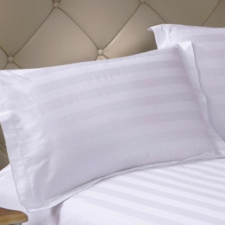 Lenjerie de pat tip hotel, damasc BBC100%, dunga 3 cm, pat matrimonial
