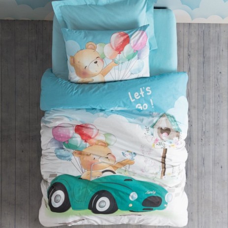 Lenjerie pat 1 persoana bumbac 100% ranforce, Cotton Box, Buddy