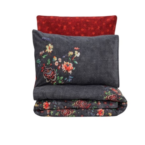 Lenjerie pat 1 persoana bumbac 100% ranforce, Cotton Box, Sierra Claret Red