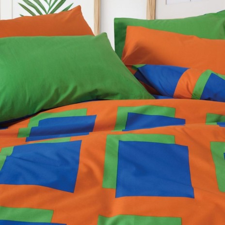 lenjerie pat 1 persoana Cozy Home Venus Blue elastic in carouri