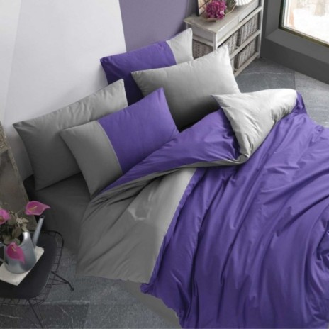 lenjerie pat 1 persoana Hobby Home Diamond Purple Anthracite