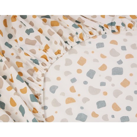 Lenjerie pat 1 persoana TAC bumbac 100% ranforce, cearceaf elastic saltea 120x200 cm, Edna