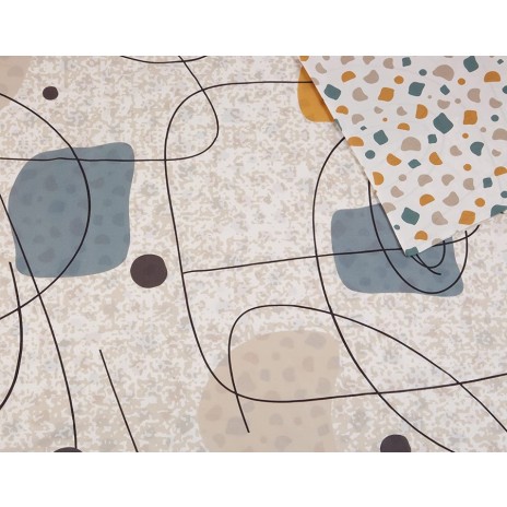 Lenjerie pat 1 persoana TAC bumbac 100% ranforce, cearceaf elastic saltea 120x200 cm, Edna