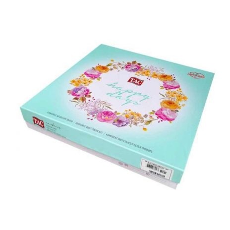 Lenjerie pat 1 persoana TAC Merry, design motive festive de Craciun
