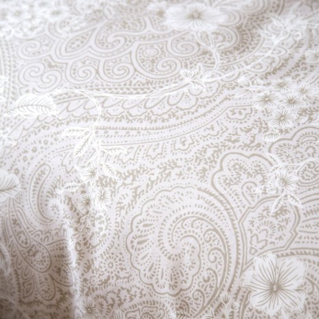 Lenjerie de pat First Choice Richman Bej 6 piese bumbac ranforce imprimeu ornamental paisley bej crem
