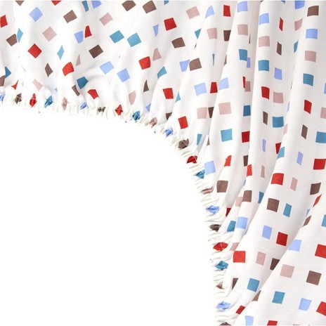 Lenjerie de pat cu elastic pentru saltea de 160x200 cm, design modern în dungi multicolore, bumbac 100% ranforce