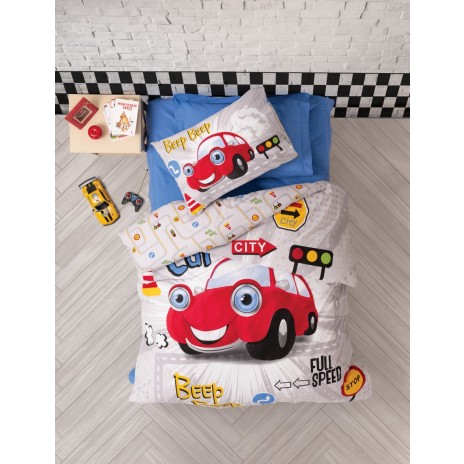 Set pat 4 anotimpuri, bumbac 100% ranforce, 1 persoana, Beep Beep