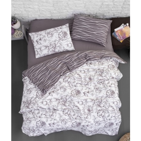 Lenjerie finet gros din 100% bumbac, cearceaf plat, Rozen Lilac