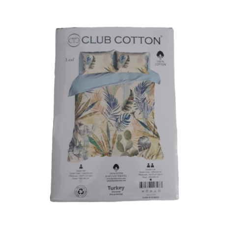 Lenjerie pat dublu bumbac 100% ranforce, Club Cotton, Leaf