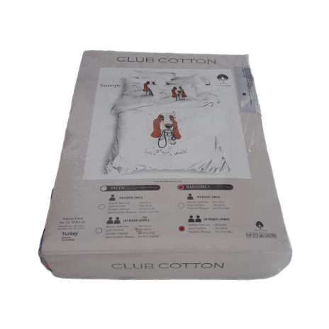 Lenjerie pat dublu bumbac 100% ranforce, Club Cotton, Snoopy