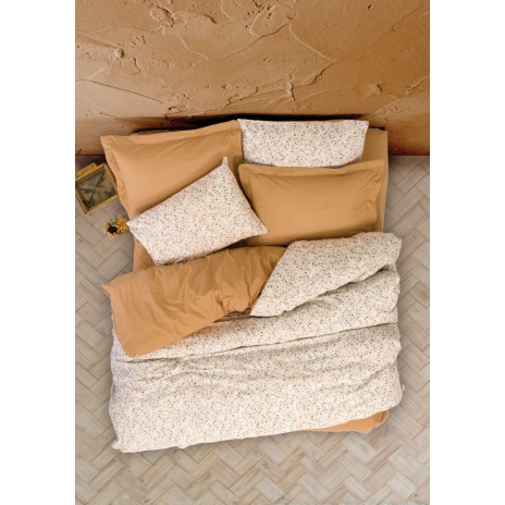 Lenjerie pat dublu bumbac 100% ranforce, Cotton Box, Posy - Beige