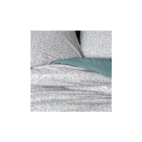 Lenjerie pat dublu cu elastic Cotton Box June Mint bumbac 100% ranforce model floral mint