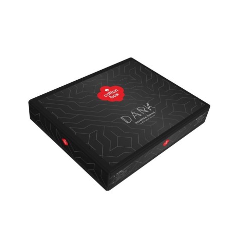 Lenjerie de pat din bumbac 100% ranforce, model Round Grey, motive circulare și abstracte în nuanțe de gri și negru