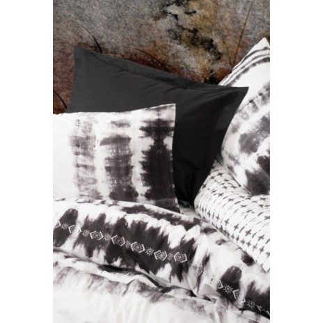Lenjerie de pat Cottonbox, din bumbac 100% ranforce, alb-negru cu imprimeuri abstracte