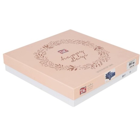 Lenjerie de pat cu flori gri-închis TAC Roxane, model elegant, set de 4 piese din mako-satin