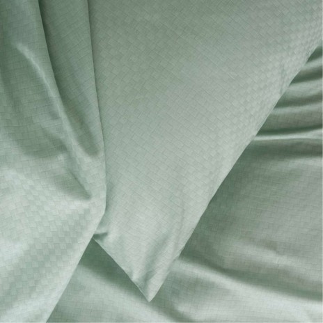 Lenjerie pat dublu Cotton Box Plaid Verde bumbac jacquard ranforce model cu carouri fine