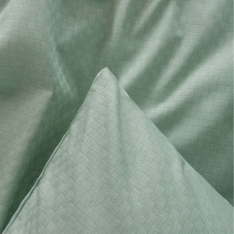 Lenjerie pat dublu Cotton Box Plaid Verde bumbac jacquard ranforce model cu carouri fine