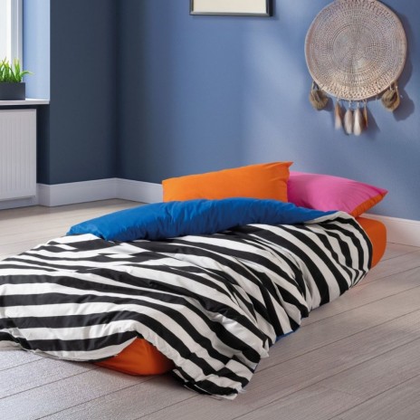 :enjerie Dusk din bumbac ranforce, dungi grafice și culori moderne pentru decor urban