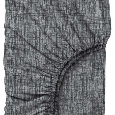 Lenjerie pat dublu bumbac ranforce cu elastic Kare negru Cozy Home cu carouri gri inchis