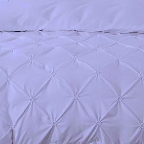 Llenjerie de pat din finet lila cu pliuri decorative, 6 piese