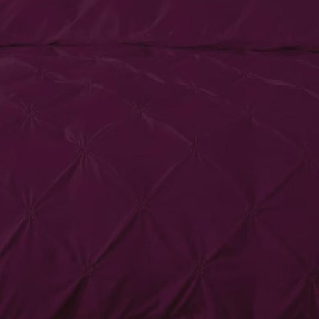 Llenjerie de pat din finet mov inchis cu pliuri decorative, 6 piese