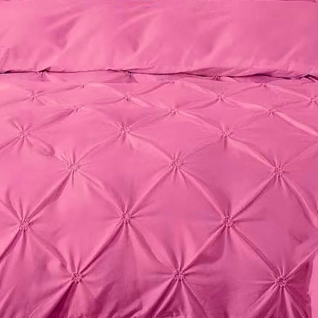 lenjerie de pat din finet roz siclam cu pliuri decorative, 6 piese