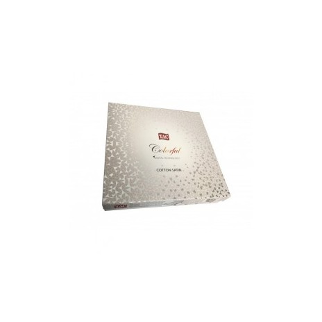 Lenjerie de pat dublu din satin gri cu imprimeu digital cu flori delicate