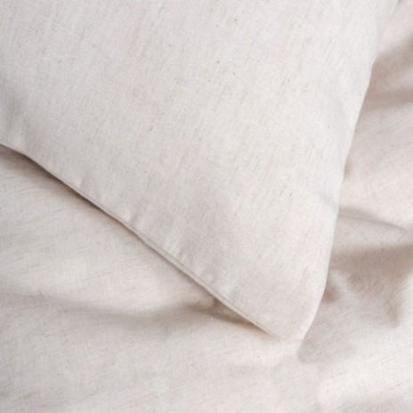 Lenjerie de pat din in si bumbac Basic Beige - Cotton Box, 6 piese, fara model, in nuanta bej naturala