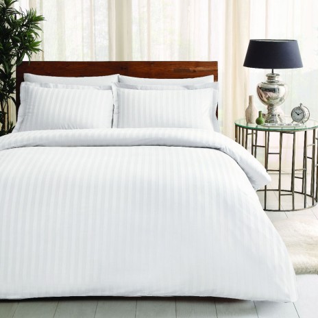 Lenjerie de pat jacquard satin TAC Place Alb, 6 piese, alb cu modele elegante