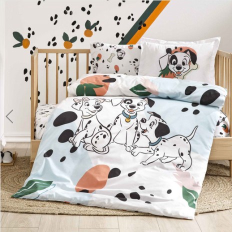 Lenjerie patut bebelusi bumbac 100%,Tac Disney Dalmatieni