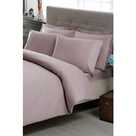 Lenjerie XXL dublu bumbac 100% premium satin, TAC, Stripe lila King
