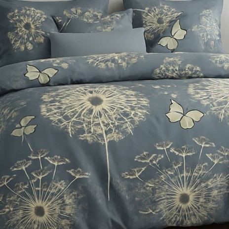 Lenjerie de pat dublu cu papadii galbene din bumbac si poliester Elvo - lenjerii 1+1 gratis