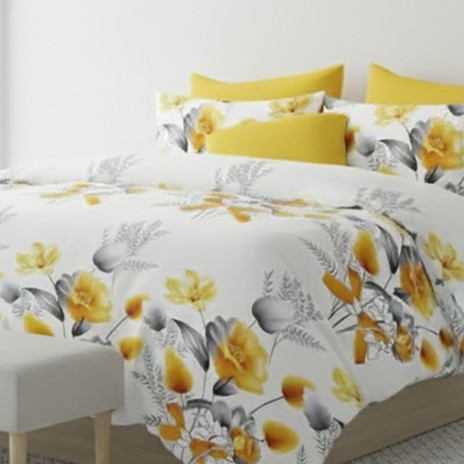 Lenjerie de pat dublu cu trandafiri galbeni din bumbac si poliester Elvo - lenjerii 1+1 gratis