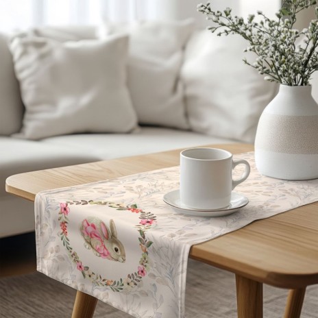 Napron decorativ 40x200 cm bumbac 100 model floral Cena cu iepuras si coronita florala