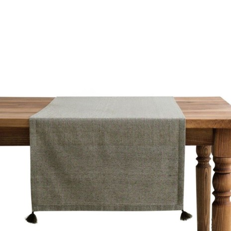 Napron masa 50x150cm verde cu ciucuri Selendi